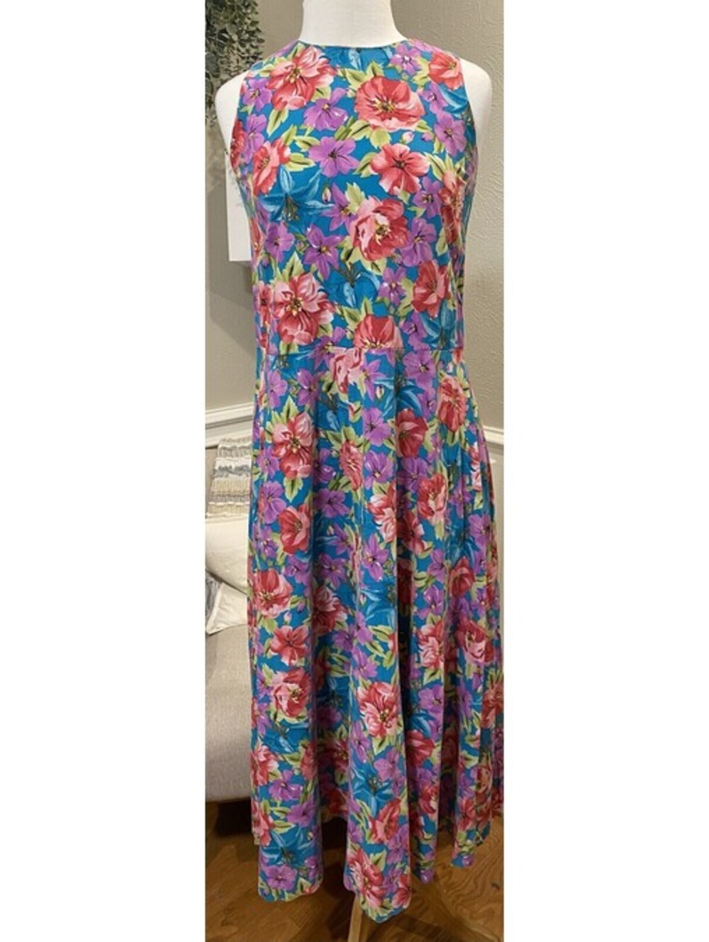 Vtg. Maggie Breen Floral 80’s Maxi Long Dress Cottagecore Size Medium Colorful